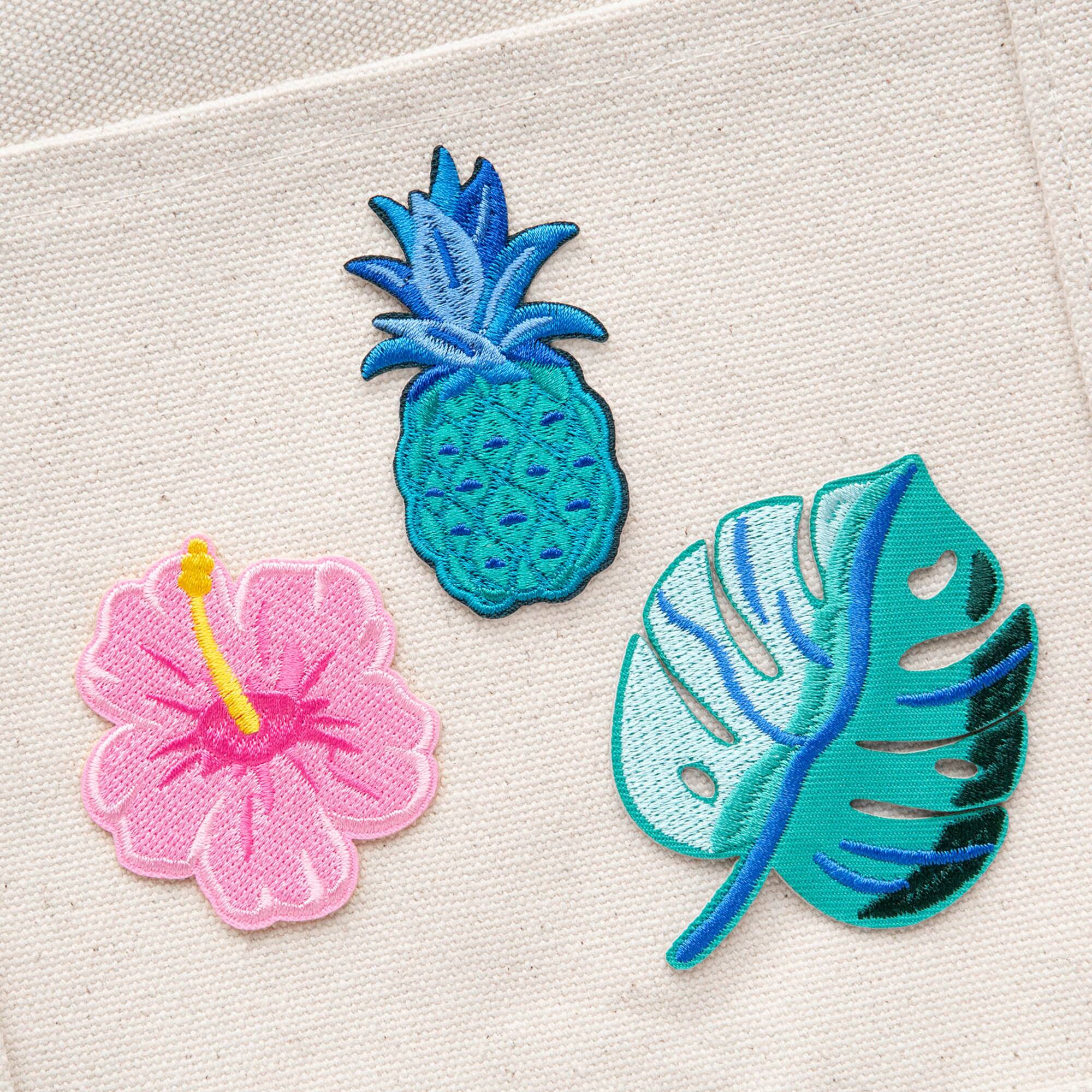 Summer Tropical Plants & Flowers Iron-On & Adhesive Embroidered Patch Set by Make Market®